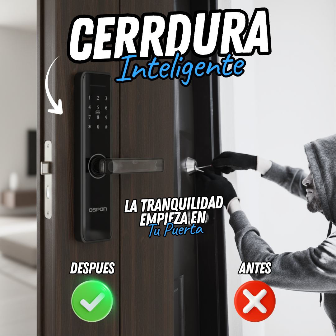 Cerradura Inteligente Con huella, pin, wifi, llave y tarjeta + Envio gratis + Regalo