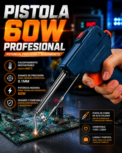 La Herramienta Preferida por los Electricistas — Pistola de Soldadura Profesional 60W + envio gratis + regalo