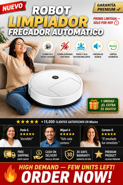 Robot Limpiador Fregador Automático - Entrega Inmediata + Entrega Gratis + Regalo