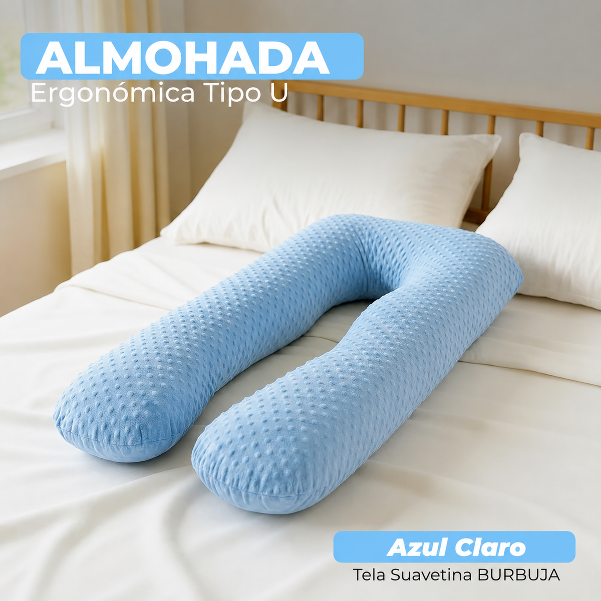 💤Almohada Ergonómica Especializada Para Embarazo Tipo U + ENVIO GRATIS + REGALO