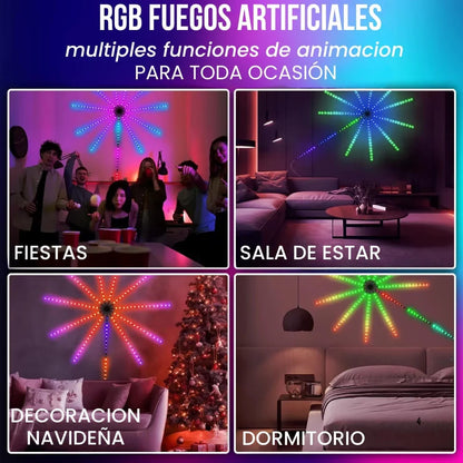 Luces LED con Efecto de Fuegos Artificiales 🎇