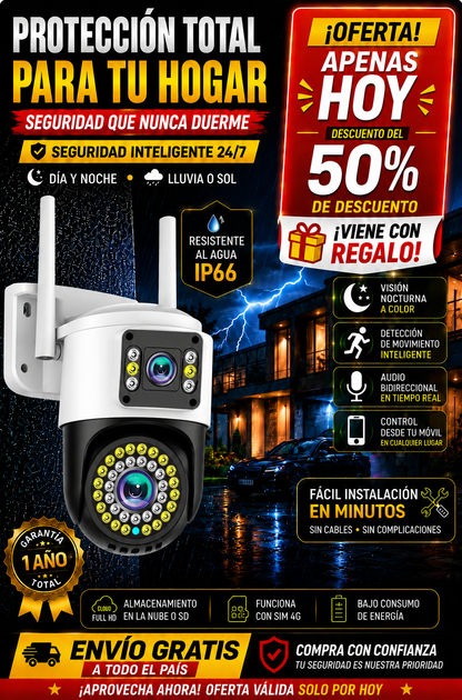 Cámara de Seguridad 360° + Regalo 🎁  + Envio Gratis — Protege tu Hogar Sin Gastar de Más