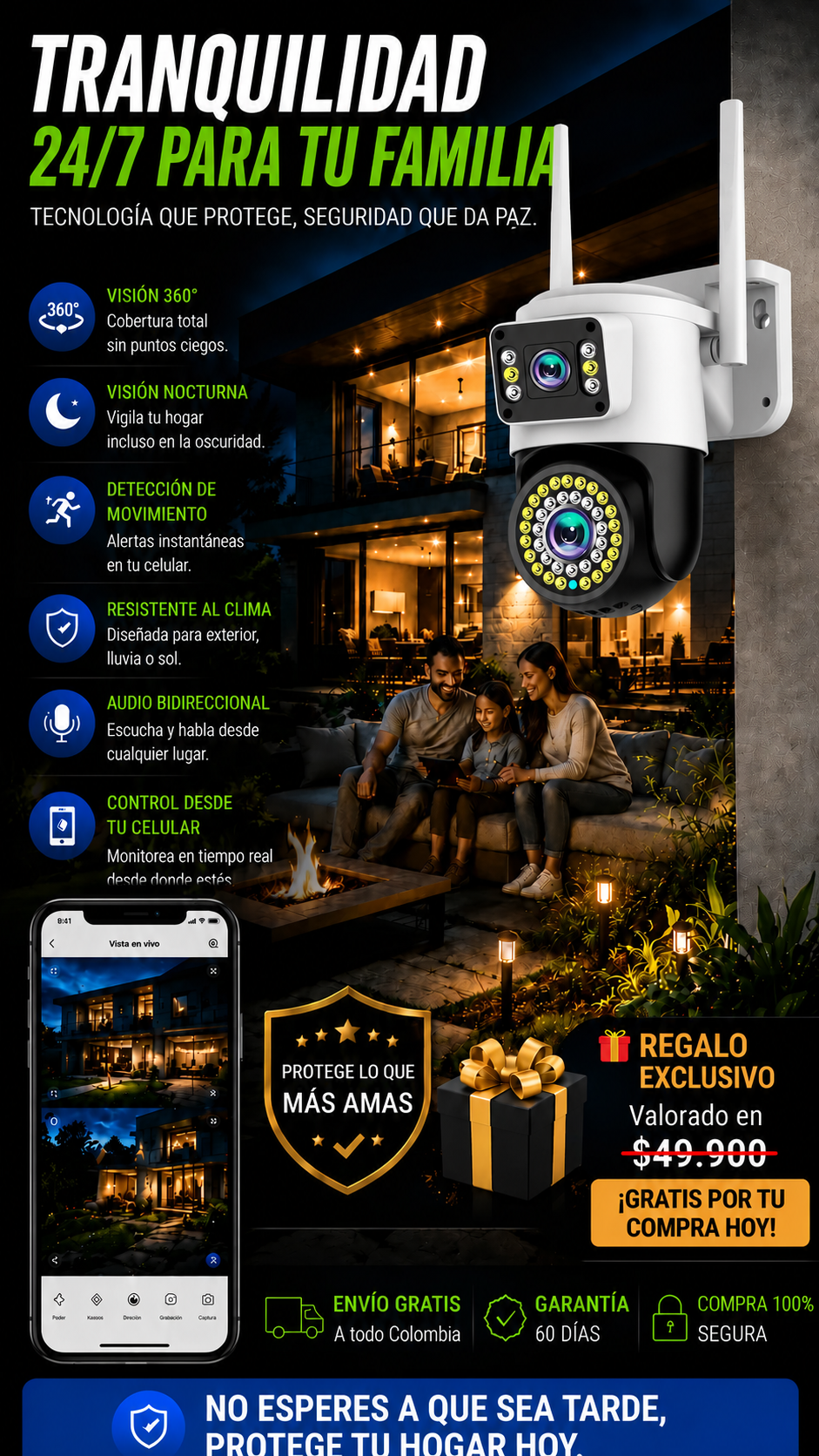 Militar Guard: Seguridad que no depende de nadie — Compatible con Panel Solar + Regalo🎁